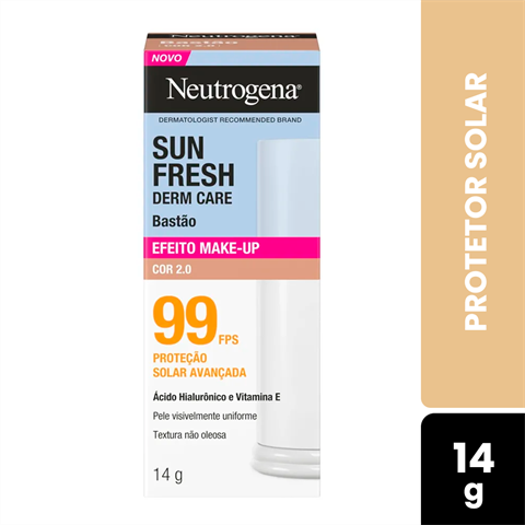 Protetor Solar Neutrogena Sun Fresh Derm Care Bastão Efeito Make-Up FPS99 Cor 2.0 Com 14g