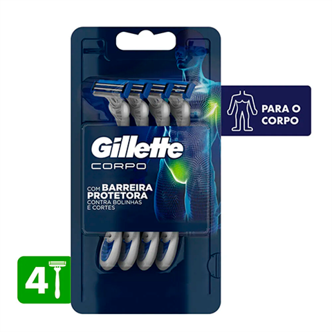 Aparelho De Barbear Gillette Corpo Leve 4 e Pague 3 Unidades