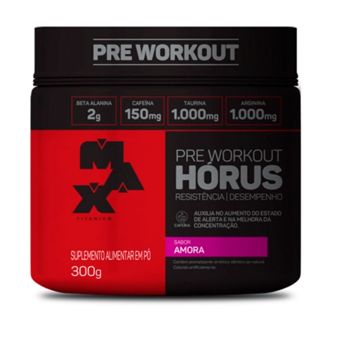 Pré Treino Max Titanium Hórus Sabor Amora Pote 300g
