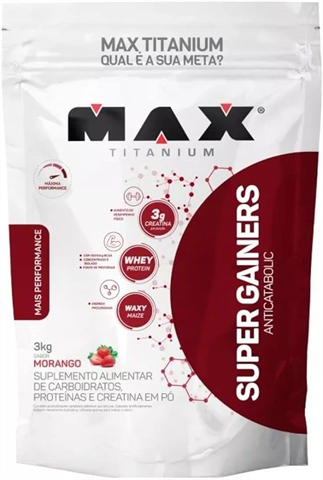 Super Gainers Max Titanium Morango Refil 3kg