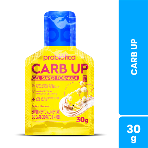Carb Up Probiótica Gel Super Fórmula Sabor Banana Com 10 Sachês De 30g