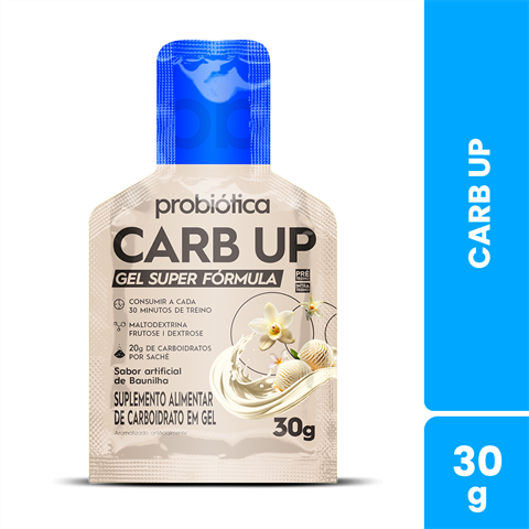 Carb Up Probiótica Gel Super Fórmula Sabor Baunilha Com 10 Sachês De 30g