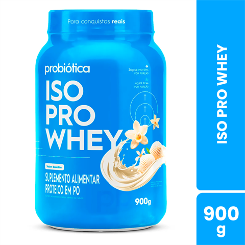 Iso Pro Whey Probiótica Sabor Baunilha Com 900g