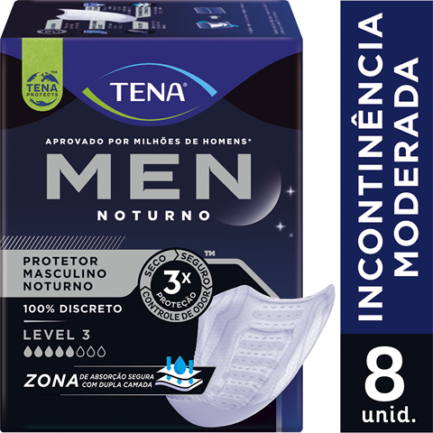 Absorvente Tena Men Level 3 Noturno Com 8 Unidades