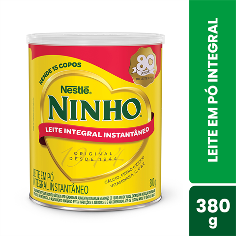 Leite Em Pó Integral Ninho Instantâneo Com 380g