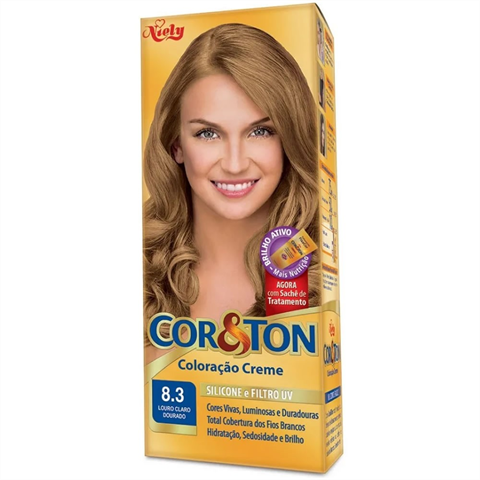 Coloração Niely Cor&Ton Louro Claro Dourado 8.3