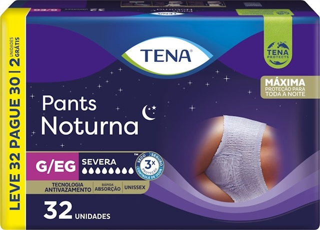 Roupa Intima Tena Pants Noturna G/EG Leve 32 Pague 30 Unidades