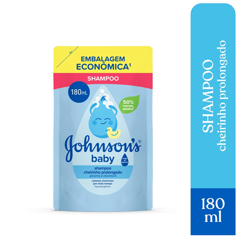 Shampoo Infantil Johnson's Baby Cheirinho Prolongado Refil 180ml