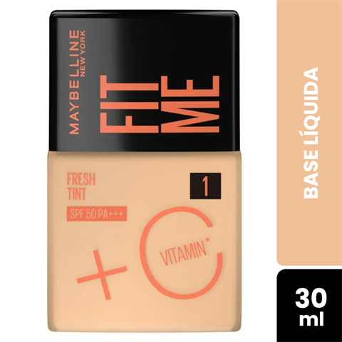 Base Líquida Maybelline New York Fit Me Fresh Tint SPF50 Com Vitamina C Cor 01 30ml
