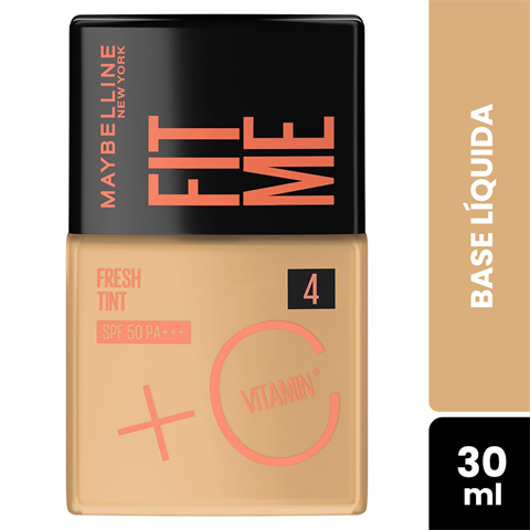 Base Líquida Maybelline New York Fit Me Fresh Tint SPF50 Com Vitamina C Cor 04 30ml