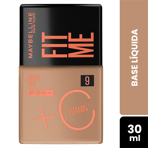 Base Líquida Maybelline New York Fit Me Fresh Tint SPF50 Com Vitamina C Cor 09 30ml