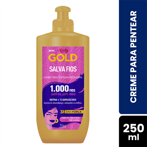 Creme Para Pentear Niely Gold Salva Fios, 250ml