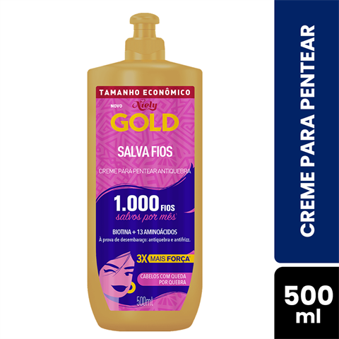 Creme Para Pentear Niely Gold Salva Fios, 500ml