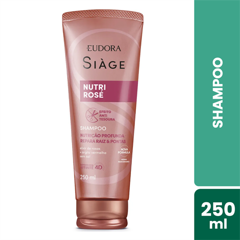 Shampoo Eudora Siàge Nutri Rosé Com 250ml