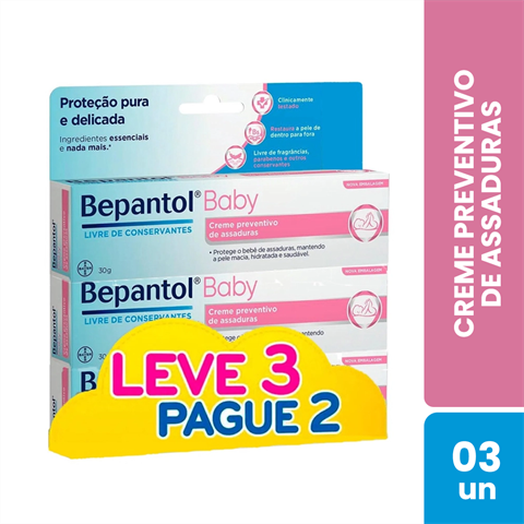 Creme Preventivo Para Assaduras Bepantol Baby Com 30g Leve 3 Pague 2