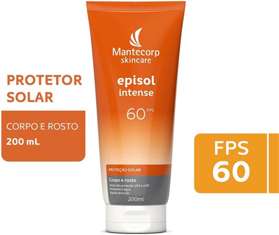 Protetor Solar Mantecorp Skincare Episol Intense Corpo E Rosto FPS60 Com 200ml