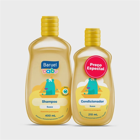 Kit Shampoo 400ml + Condicionador 210ml Baruel Baby Suave