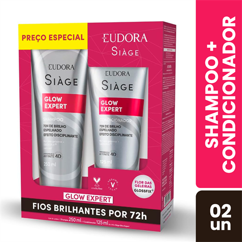 Kit Eudora Siàge Glow Expert Shampoo 250ml + Condicionador 125ml