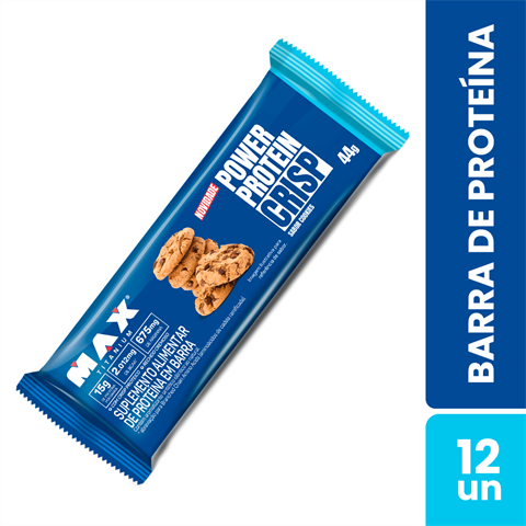 Barra De Proteína Max Titanium Power Protein Crisp Cookies Com 12 Unidades de 44g