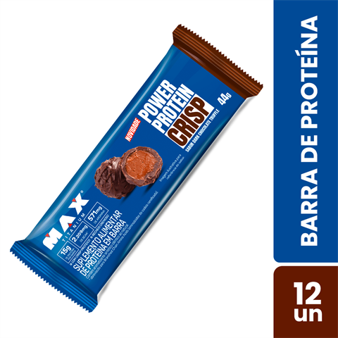 Barra De Proteína Max Titanium Power Protein Crisp Dark Chocolate Truffle Com 12 Unidades de 44g