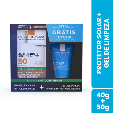 La Roche-Posay Kit Promo Airlicium Fluido FPS 50 4.0 40g + Effaclar Concentrado 50g