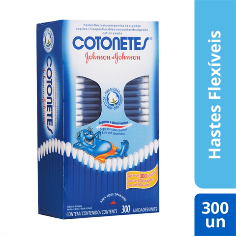 Hastes Flexíveis COTONETES® Com 300 Unidades
