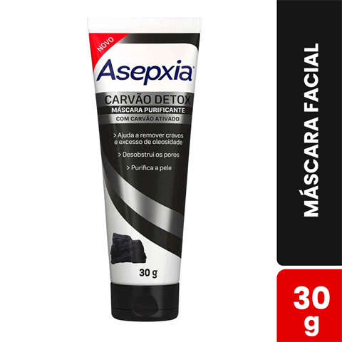 Máscara Facial Asepxia Carvão Detox Com 30g