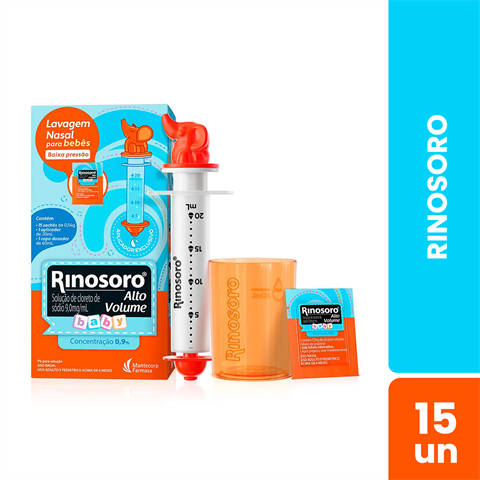 Rinosoro Alto Volume Baby 9mg/ml Com 15 Sachês De 0.54g Cada + Aplicador De 20ml + Copo Dosador De 6