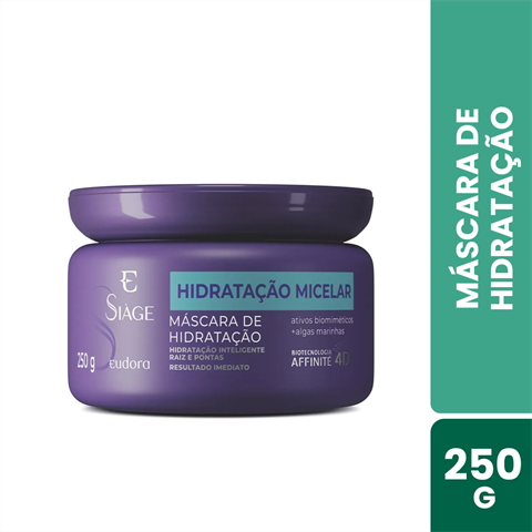 Máscara Capilar Hidratante Eudora Siàge Hidratação Micelar Com 250g