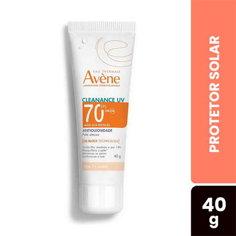 Protetor Solar Facial Avène Cleanance UV Antioleosidade FPS70 Cor Tom 1 - Claro Com 40g