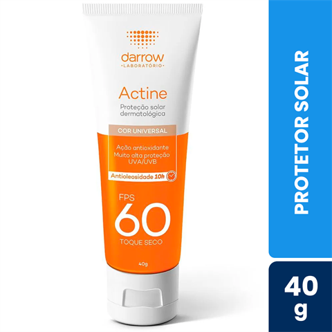 Protetor Solar Facial Actine Toque Seco FPS60 Cor Universal Com 40g