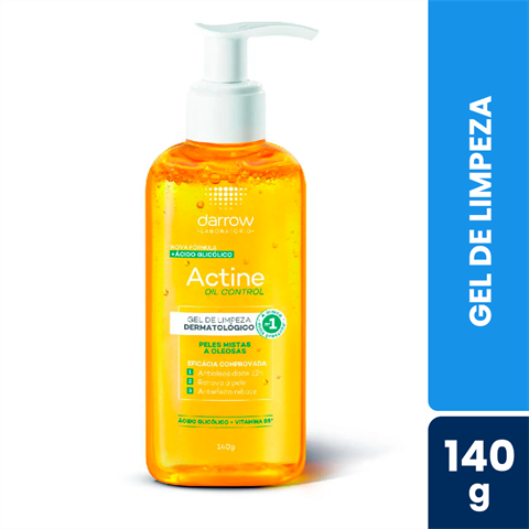 Gel De Limpeza Facial Actine Oil Control Peles Mistas A Oleosas Com 140g