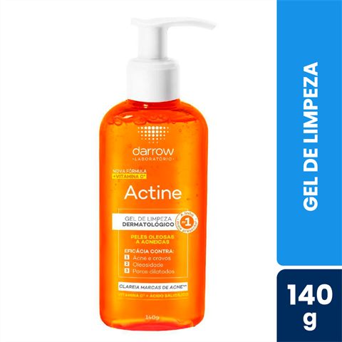 Gel De Limpeza Facial Actine Pele Oleosa A Acneica Com 140g