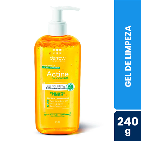 Gel De Limpeza Facial Actine Oil Control Peles Mistas A Oleosas Com 240g