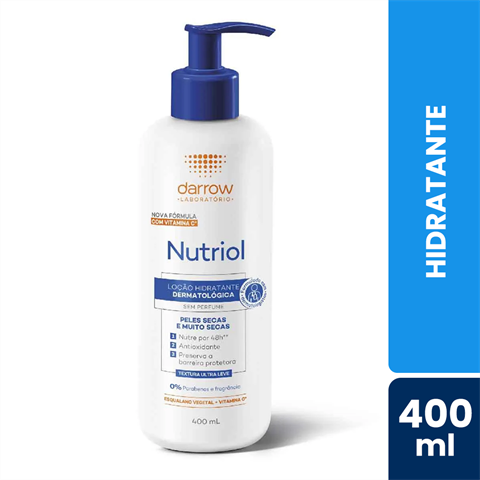 Hidratante Corporal Nutriol Peles Secas E Muito Secas Sem Perfume Com 400ml