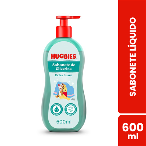 Sabonete Líquido Infantil Huggies Glicerina Extra Suave Com 600ml