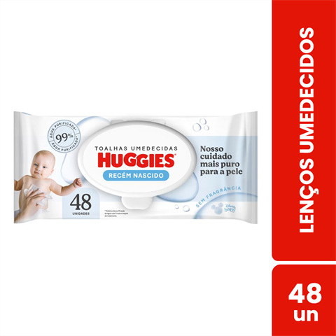 Lenço Umedecido Puro e Natural - 48 unidades