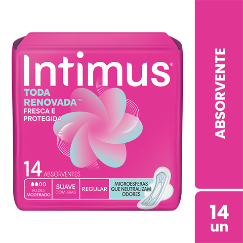Absorvente Intimus® Tecnologia Antibacteriana C/Abas - 14un