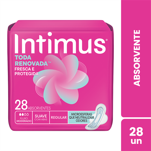 Absorvente Intimus® Tecnologia Antibacteriana C/Abas - 28un