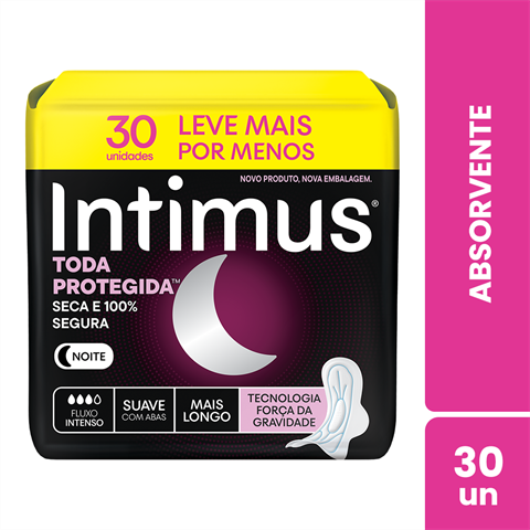 Absorvente Intimus® Noturno Suave C/ Abas - 30 un