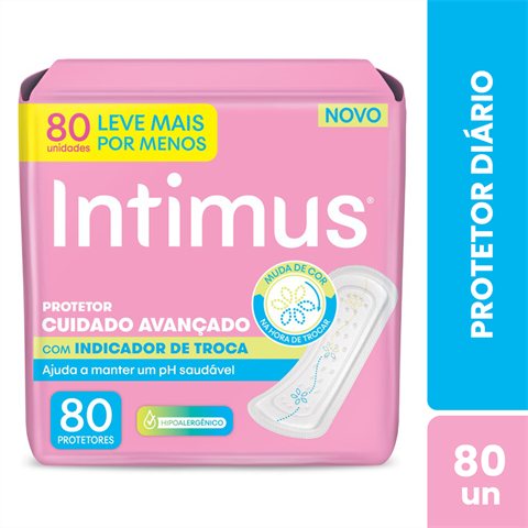 Protetor Diário Intimus® com indicador de troca - 80 un