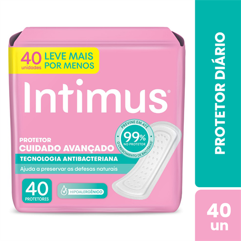 Protetor Díário Intimus® Tecnologia Antibacteriana - 40 un