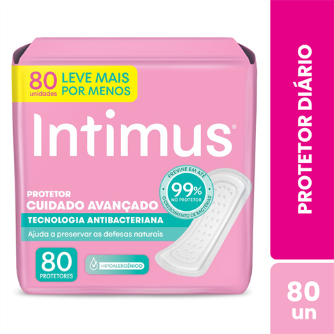 Protetor Díário Intimus® Tecnologia Antibacteriana - 80 un