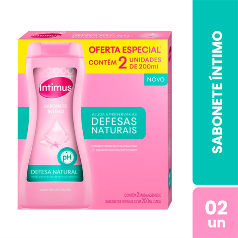 Sabonete Líquido Íntimo Intimus Defesas Naturais Com 2 Unidades De 200ml