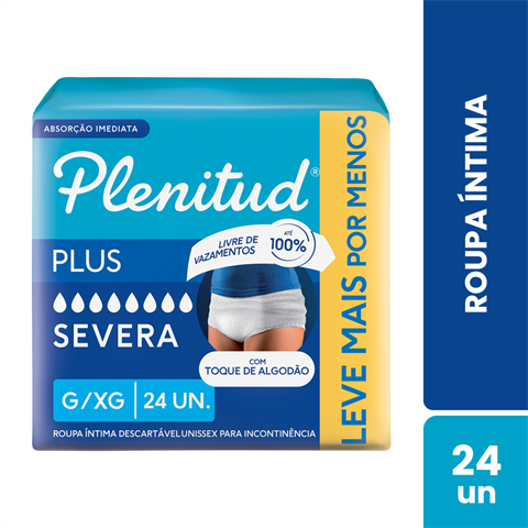 Roupa Íntima Plenitud Plus para Incontinência G/XG-24 un