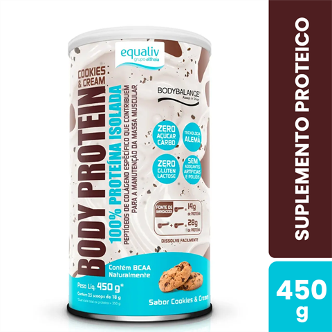 Suplemento Proteico Equaliv Body Protein Sabor Cookies'N Cream Com 450g