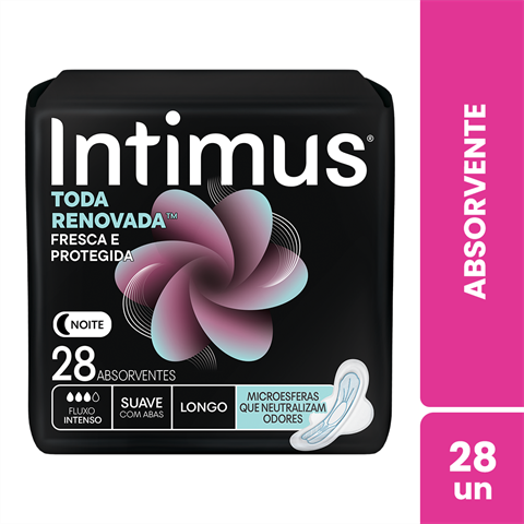 Absorvente Intimus® Noturno Discreto C/Abas - 28 un