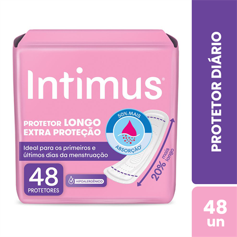 Protetor Diário Intimus Longo Extra Proteção - 48 un