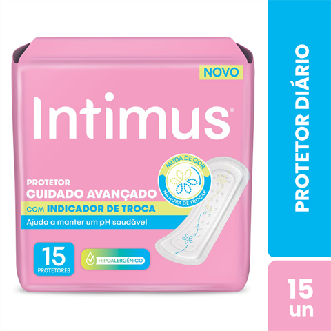Protetor Diário Intimus® com indicador de troca - 15 un