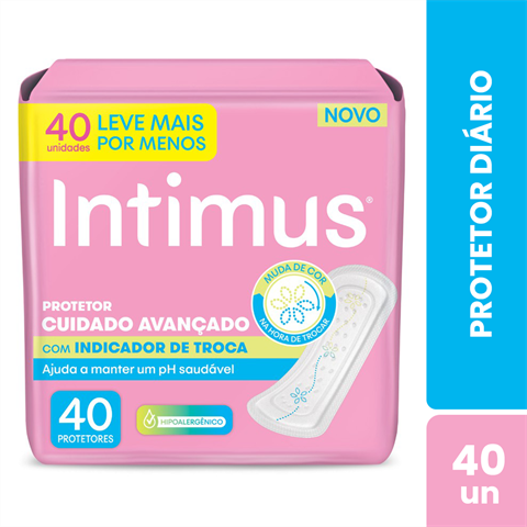 Protetor Diário Intimus® com indicador de troca - 40 un